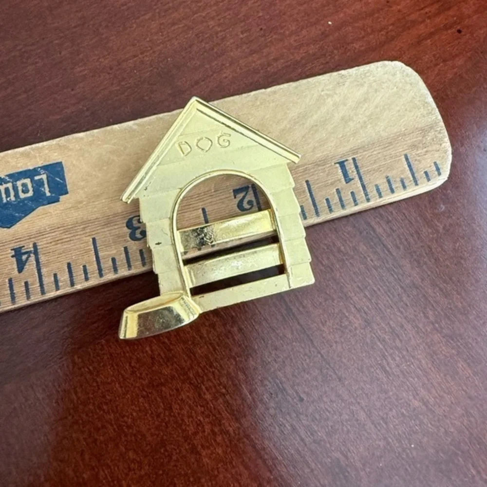 Vintage Stamped JJ Dog House Brooch